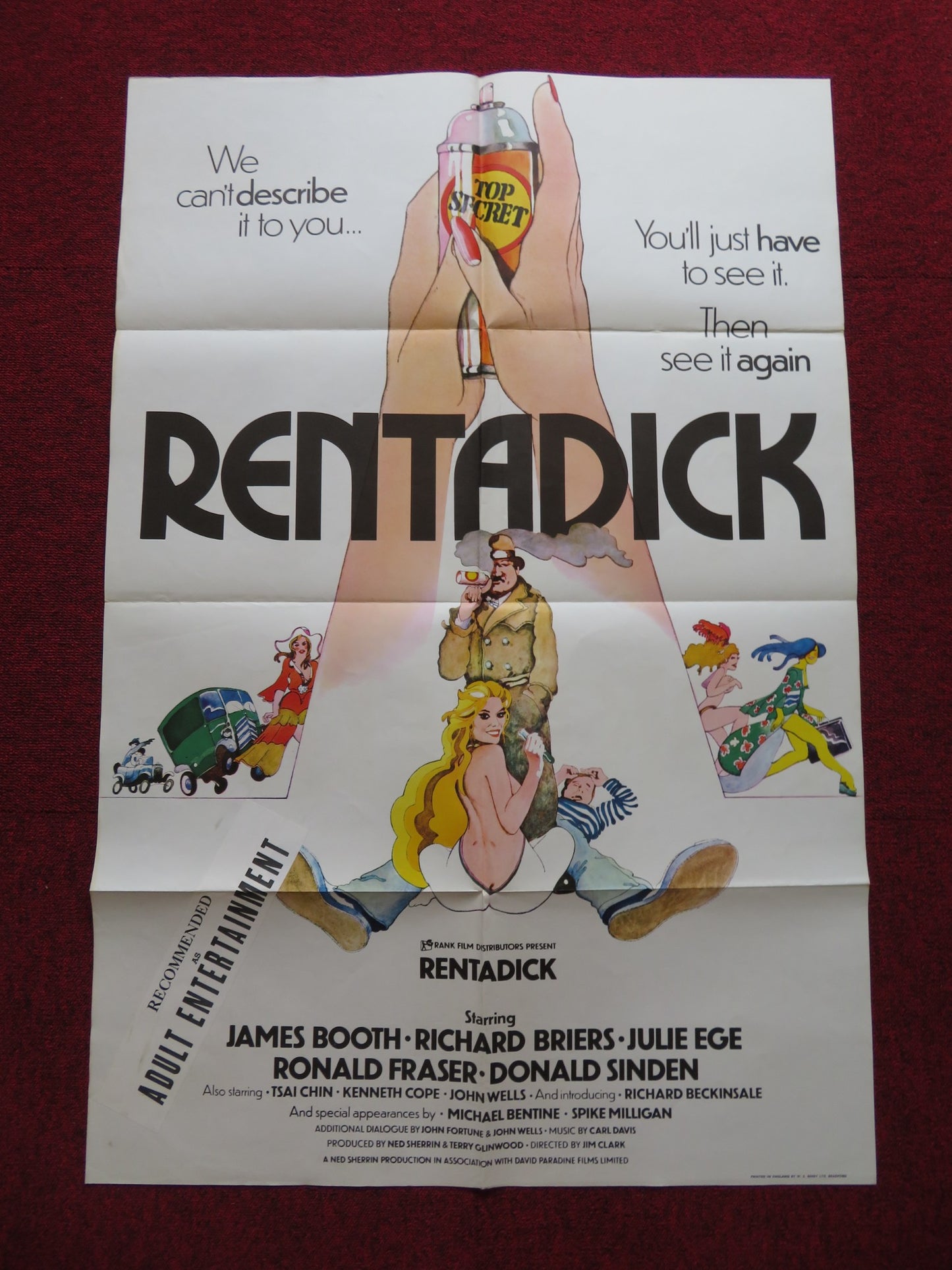 RENTADICK FOLDED US ONE SHEET POSTER JAMES BOOTH RICHARD BRIERS 1972