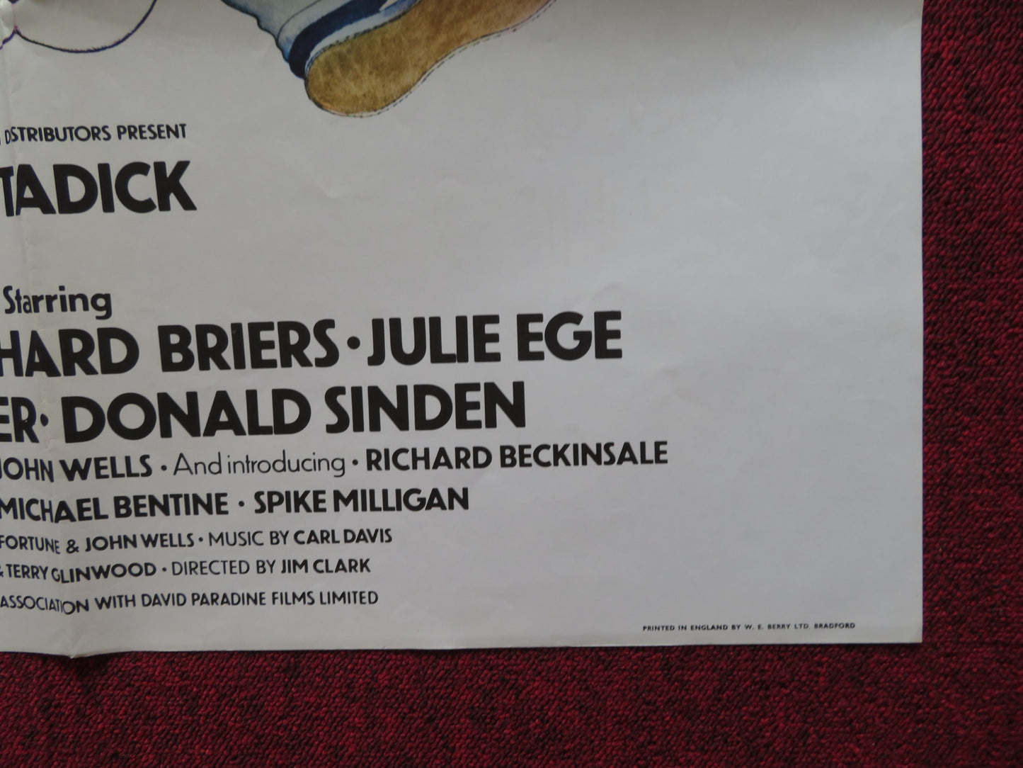 RENTADICK FOLDED US ONE SHEET POSTER JAMES BOOTH RICHARD BRIERS 1972