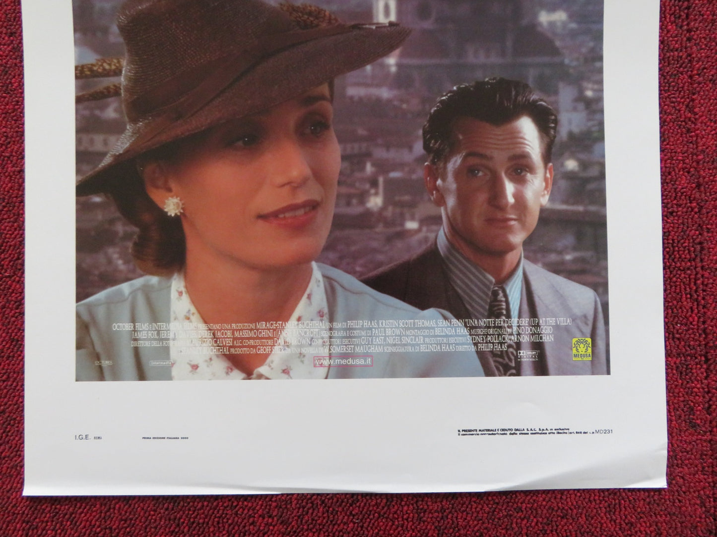 UP AT THE VILLA ITALIAN LOCANDINA POSTER SEAN PENN KRISTIN SCOTT THOMAS 2000