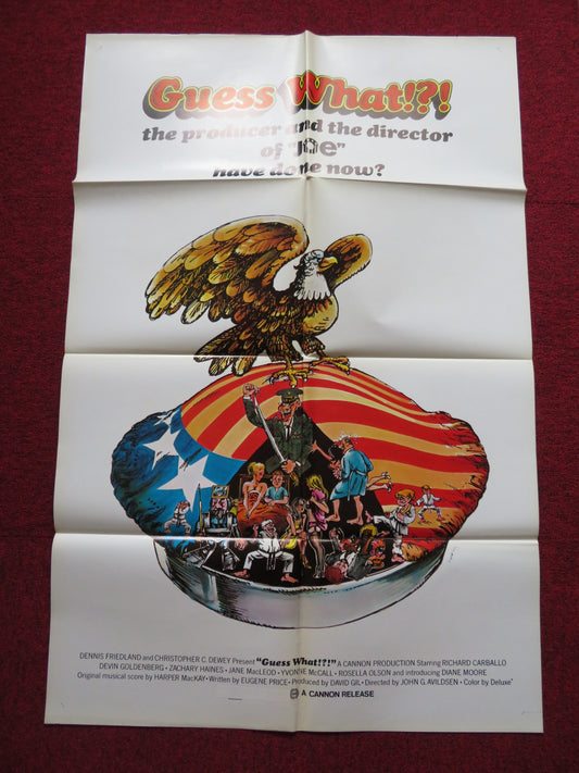 GUESS WHAT !?! FOLDED US ONE SHEET POSTER CANNON RICHARD CARBALLO 1973