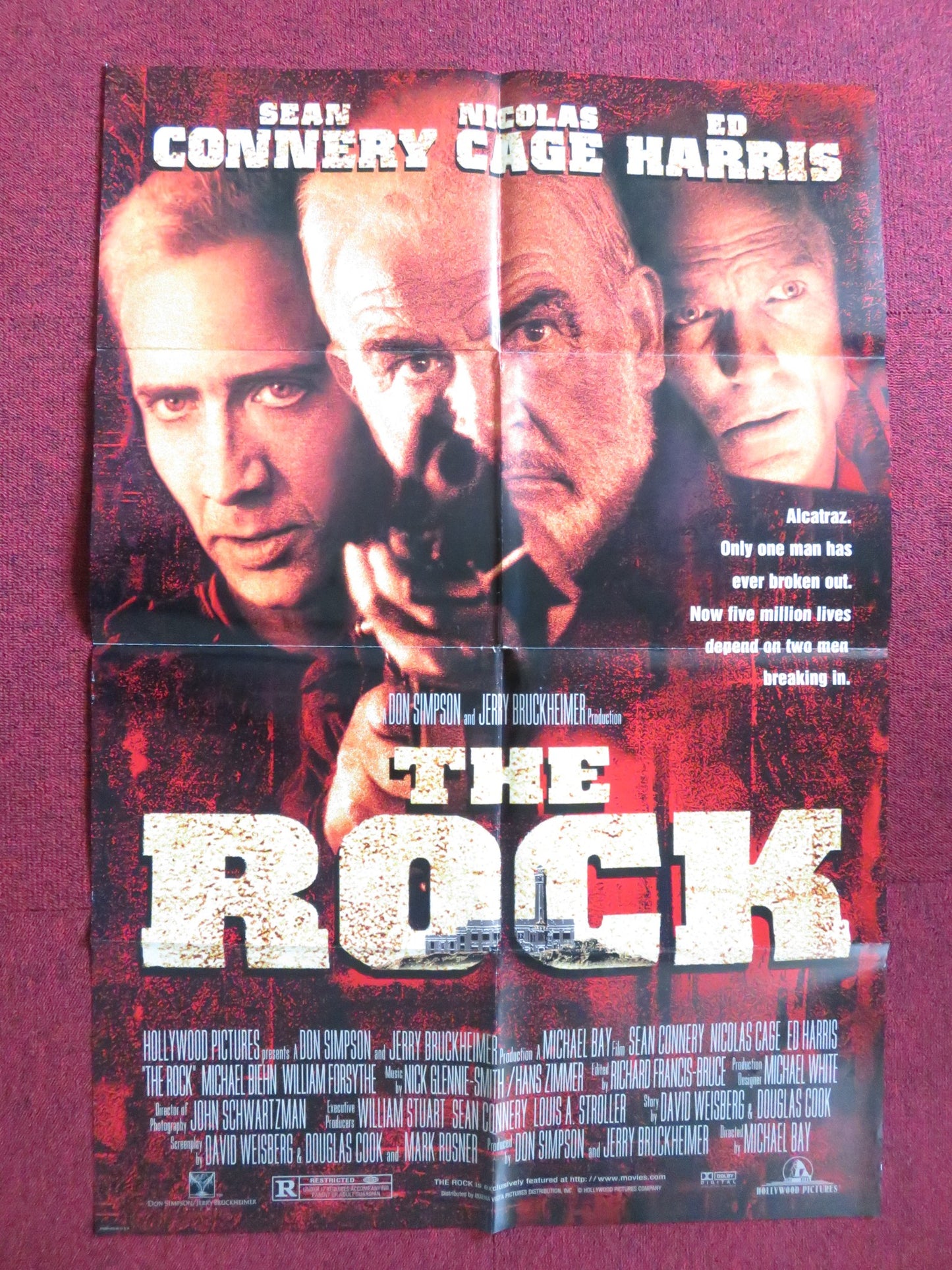 THE ROCK FOLDED US ONE SHEET POSTER SEAN CONNERY NICOLAS CAGE 1996