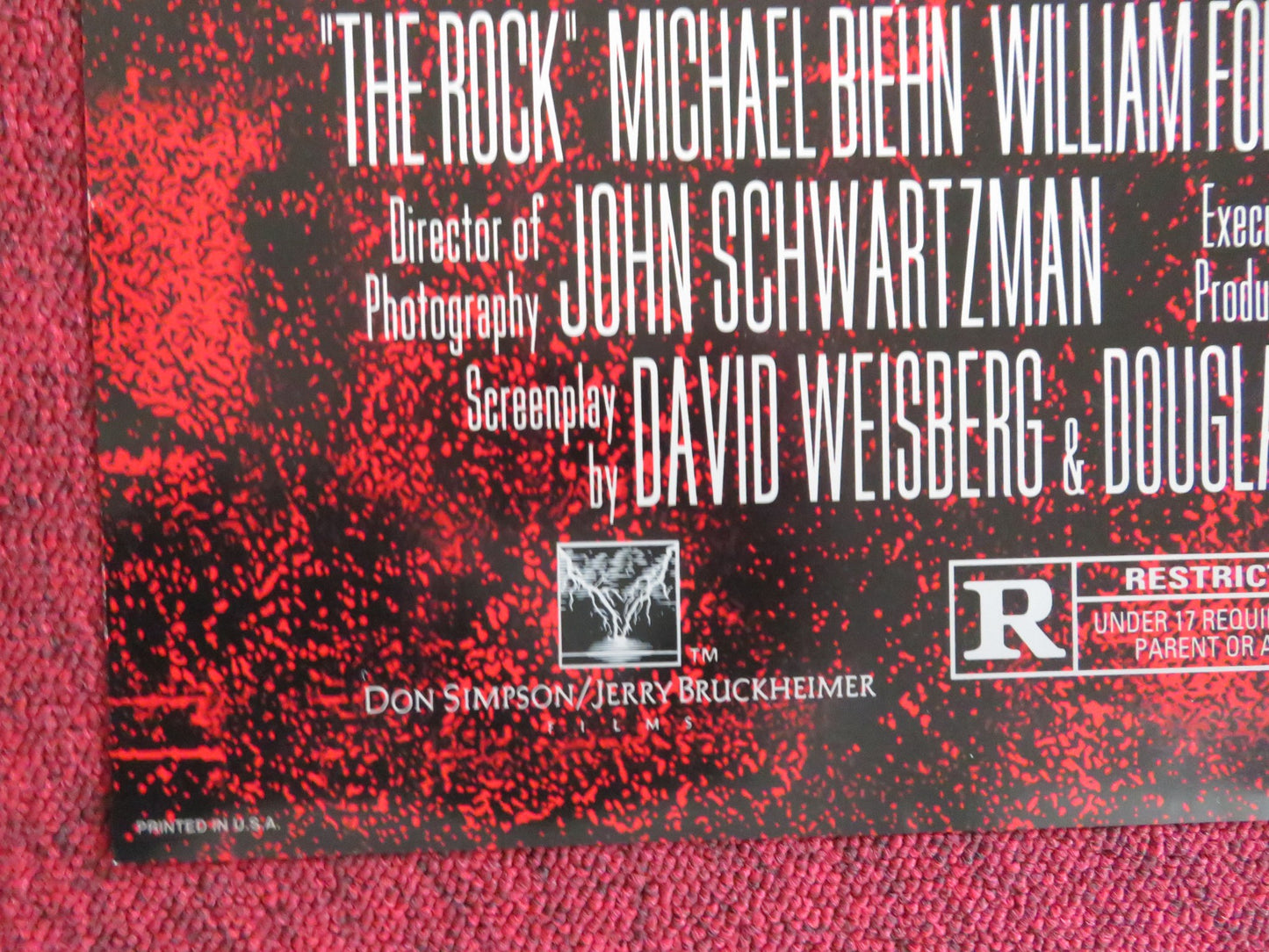 THE ROCK FOLDED US ONE SHEET POSTER SEAN CONNERY NICOLAS CAGE 1996