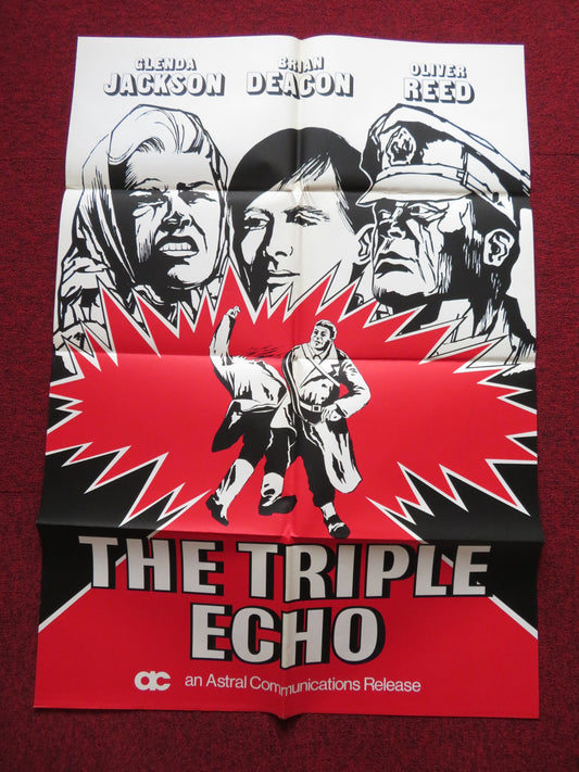 THE TRIPLE ECHO FOLDED US ONE SHEET POSTER GLENDA JACKSON OLIVER REED 1972