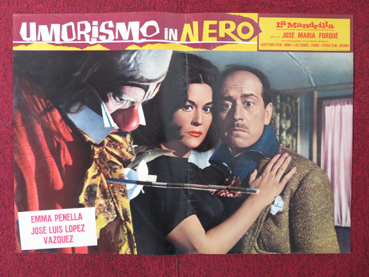 UMORISMO IN NERO - C ITALIAN FOTOBUSTA POSTER SYLVIE PIERRE BRASSEUR 1965