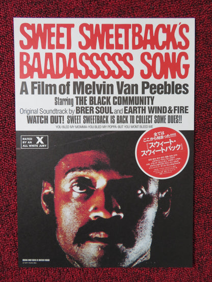 SWEET SWEETBACK'S BAADASSSSS SONG JAPANESE CHIRASHI (B5) POSTER PEEBLES 1998