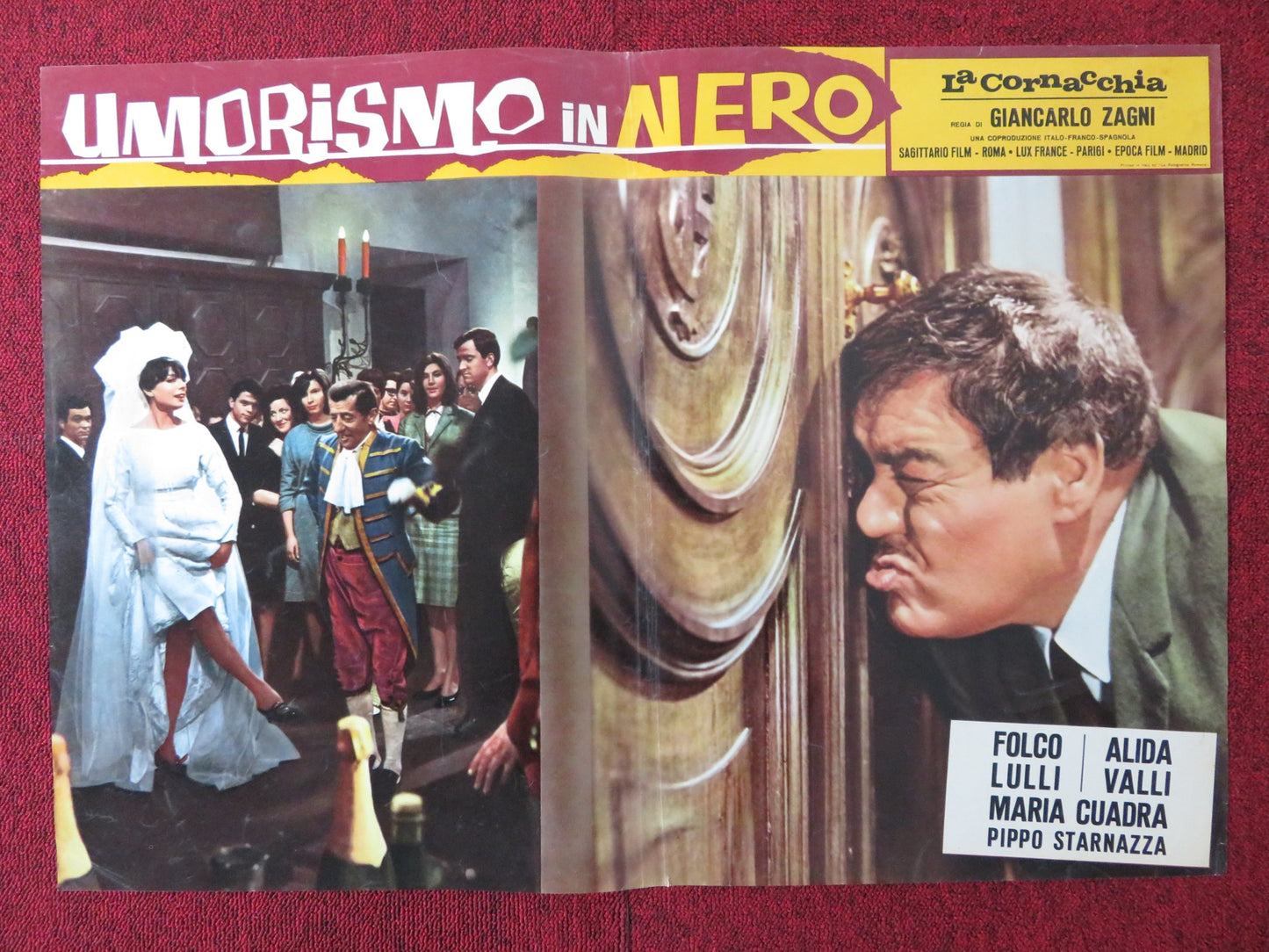 UMORISMO IN NERO - D ITALIAN FOTOBUSTA POSTER SYLVIE PIERRE BRASSEUR 1965