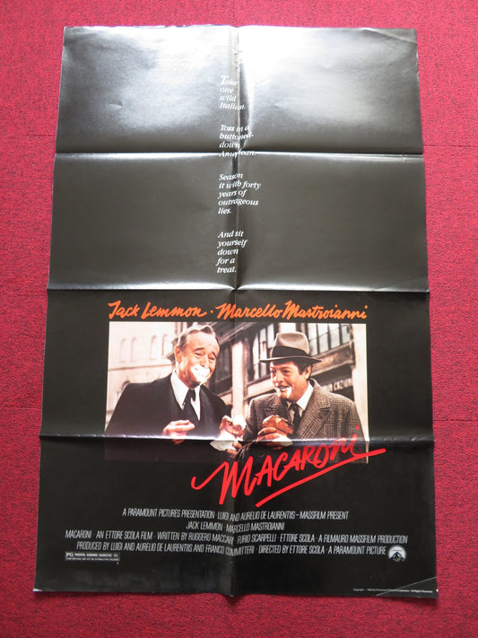 MACARONI FOLDED US ONE SHEET POSTER JACK LEMMON MARCELLO MASTROIANNI 1985