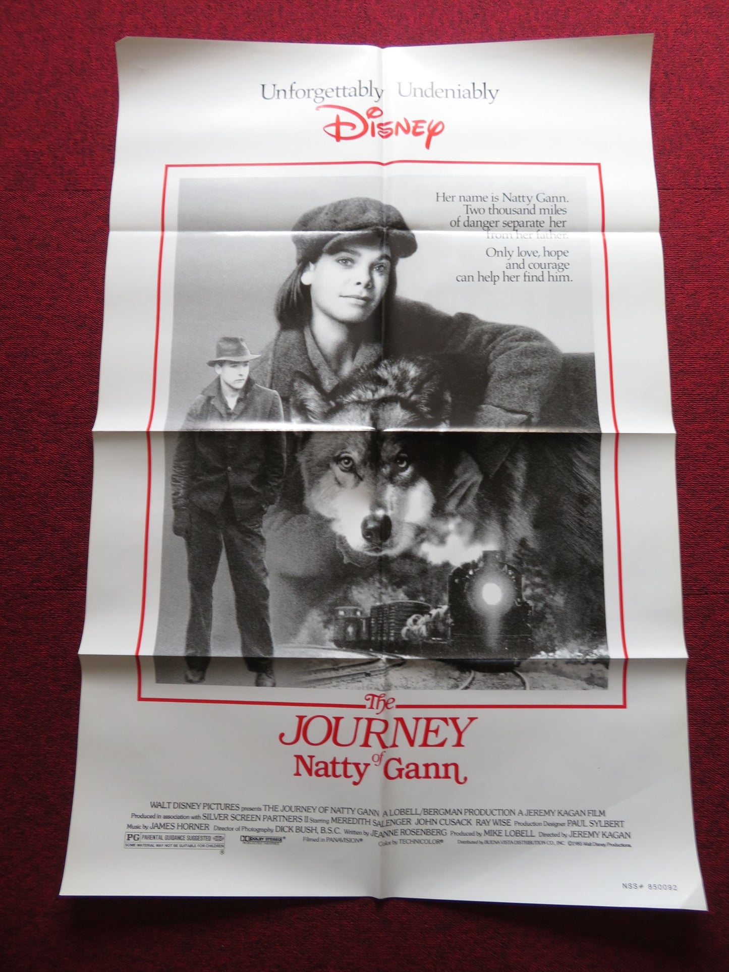 THE JOURNEY OF NATTY GANN FOLDED US ONE SHEET POSTER DISNEY M. SALENGER 1985