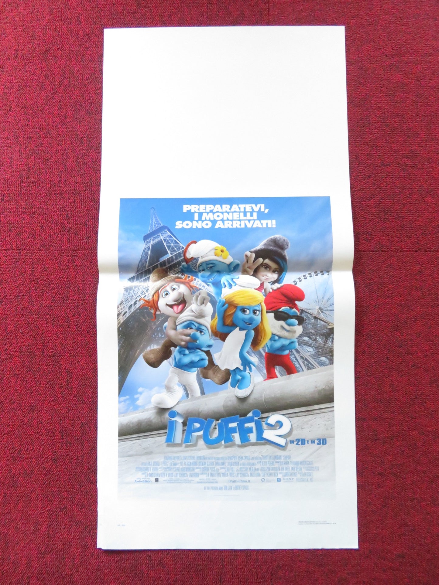 THE SMURFS 2 ITALIAN LOCANDINA POSTER HANK AZARIA NEIL PATRICK HARRIS 2013