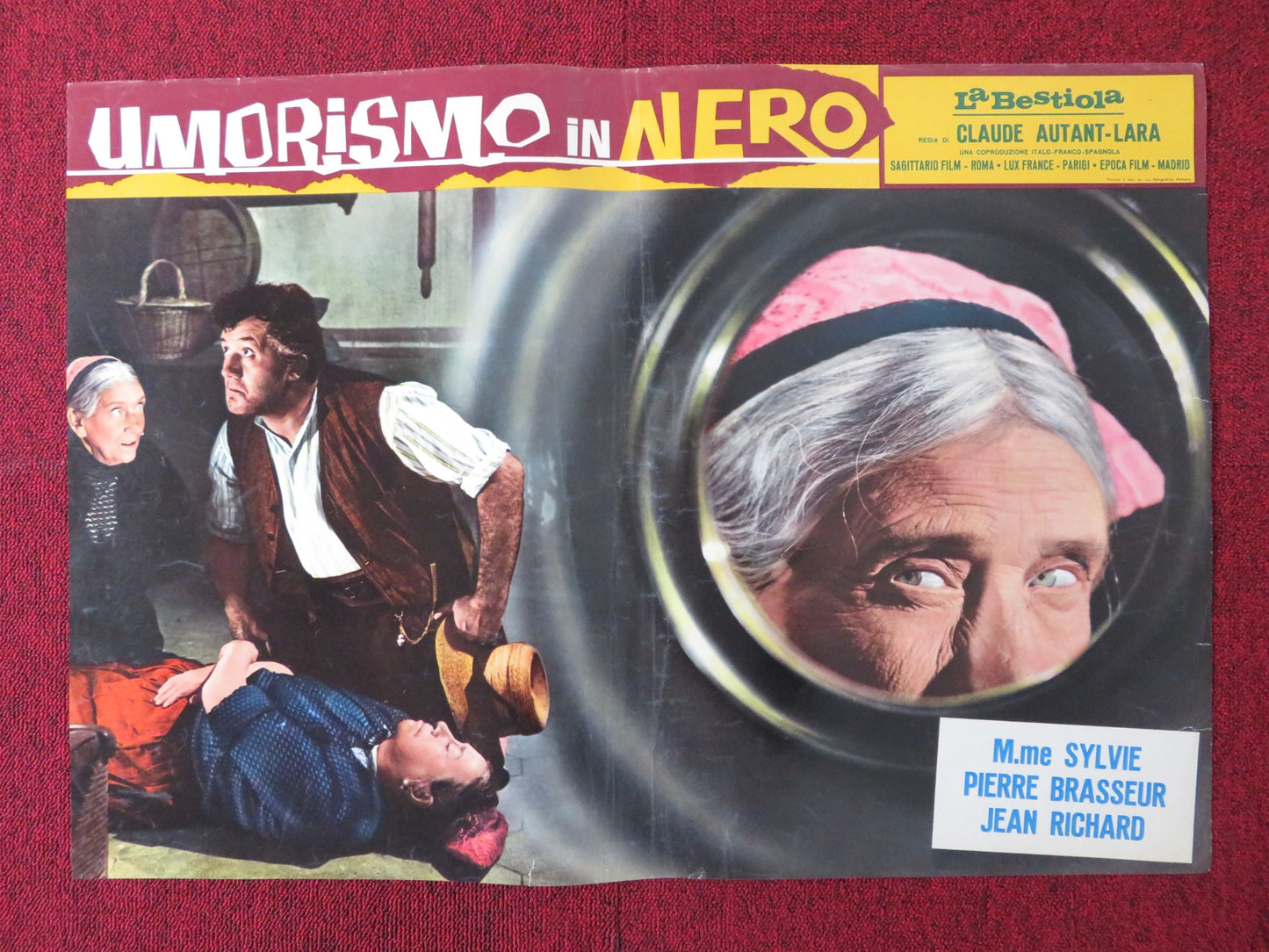 UMORISMO IN NERO - I ITALIAN FOTOBUSTA POSTER SYLVIE PIERRE BRASSEUR 1965