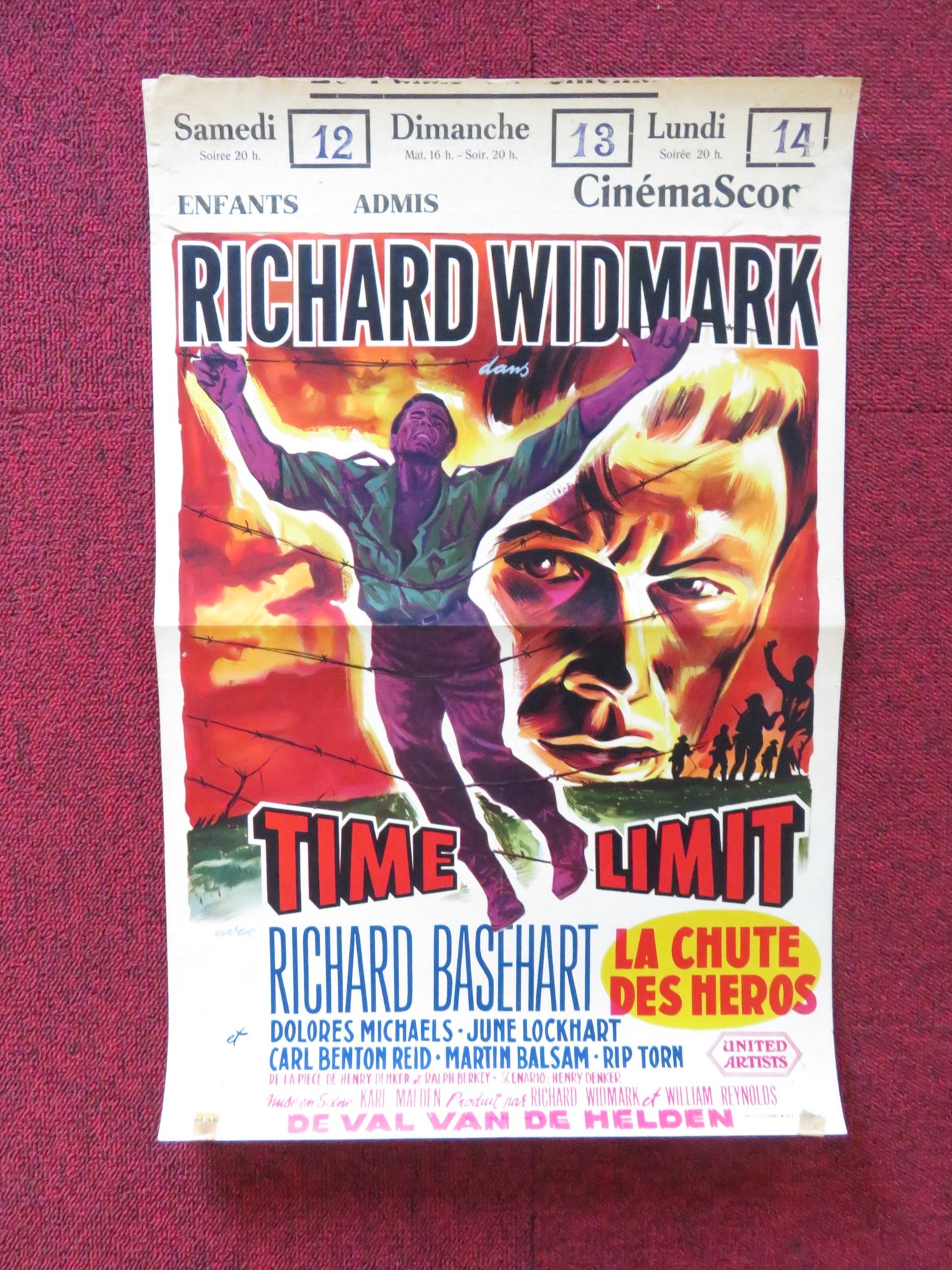 TIME LIMIT BELGIUM (14"x 21") POSTER RICHARD WIDMARK RICHARD BASEHART 1957