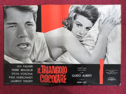 THE CIRCULAR TRIANGLE - A ITALIAN FOTOBUSTA POSTER LILLI PALMER P. BRASSEUR 1964