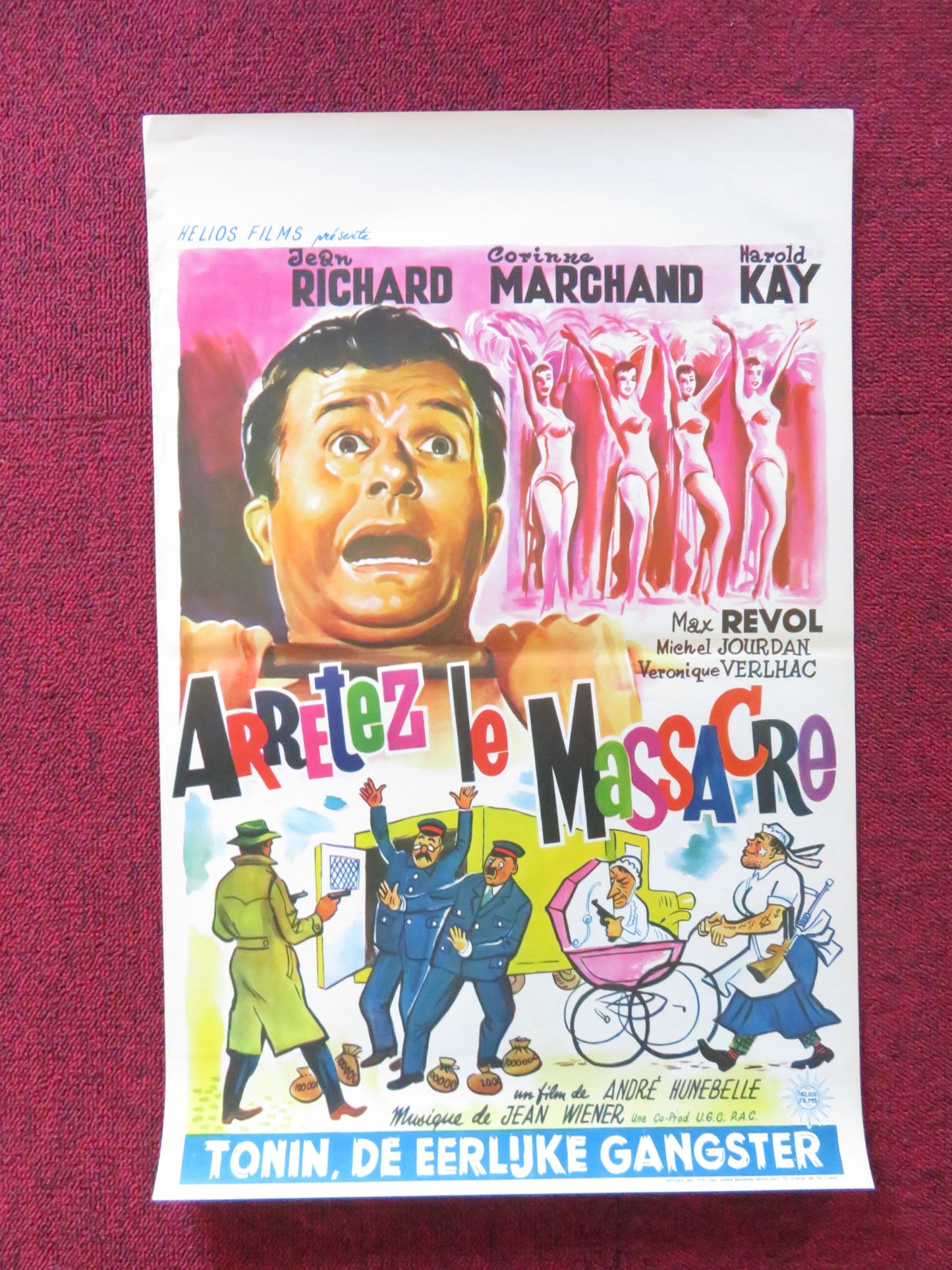 ARRETEZ LE MASSACRE BELGIUM (14"x 21.5") POSTER JEAN RICHARD C. MARCHAND 1959