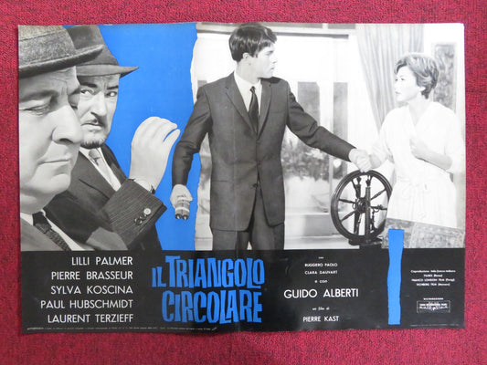 THE CIRCULAR TRIANGLE - D ITALIAN FOTOBUSTA POSTER LILLI PALMER P. BRASSEUR 1964