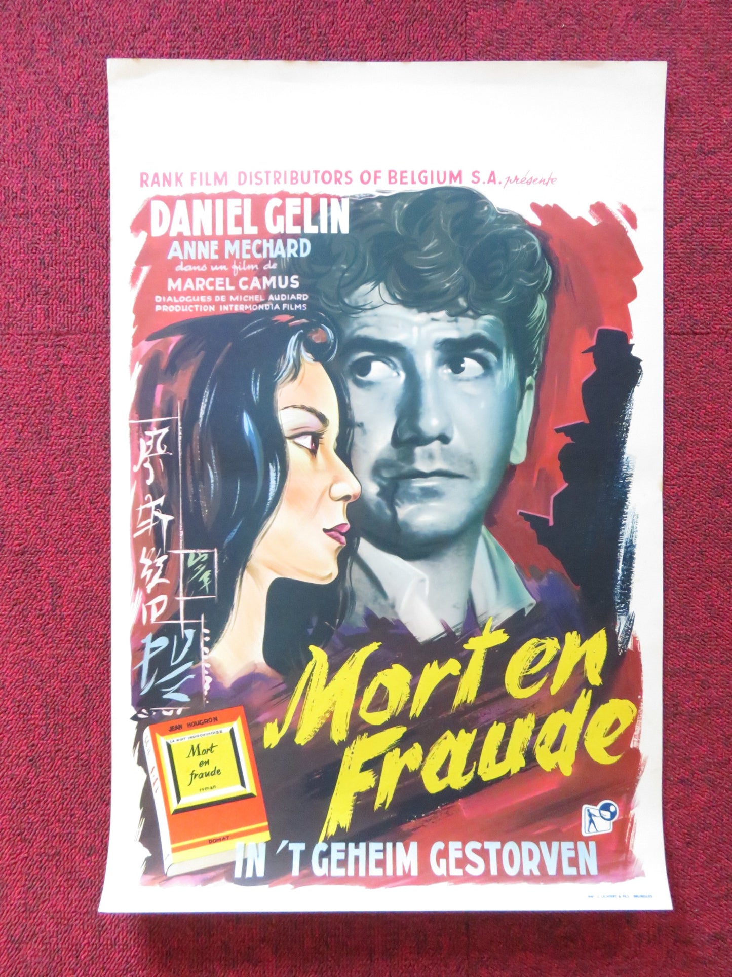 FUGITIVE IN SAIGON BELGIUM (14"x 21") POSTER DANIEL GELIN ANNE MECHARD 1957