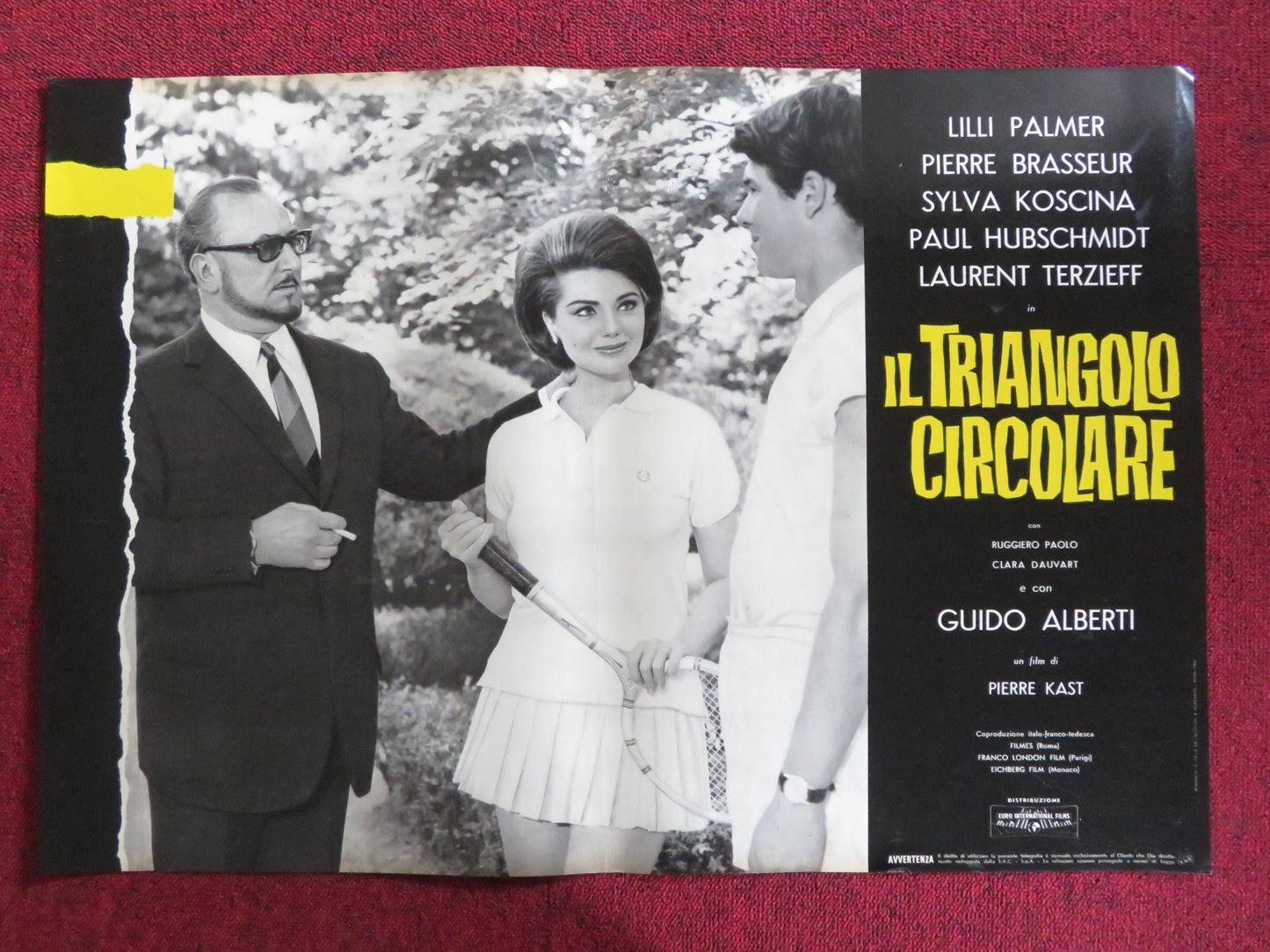 THE CIRCULAR TRIANGLE - E ITALIAN FOTOBUSTA POSTER LILLI PALMER P. BRASSEUR 1964