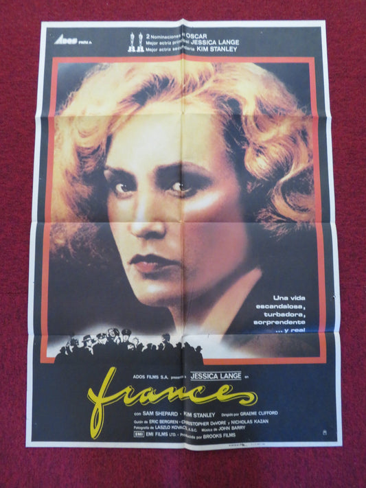 FRANCES FOLDED SPANISH POSTER JESSICA LANGE JONATHAN BANKS 1982