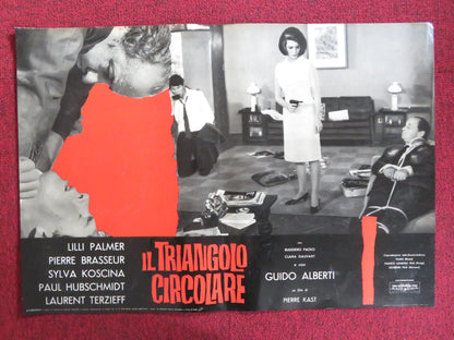 THE CIRCULAR TRIANGLE - F ITALIAN FOTOBUSTA POSTER LILLI PALMER P. BRASSEUR 1964