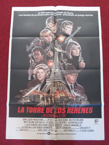 THE HOSTAGE TOWER FOLDED SPANISH POSTER PETER FONDA MAUD ADAMS 1980