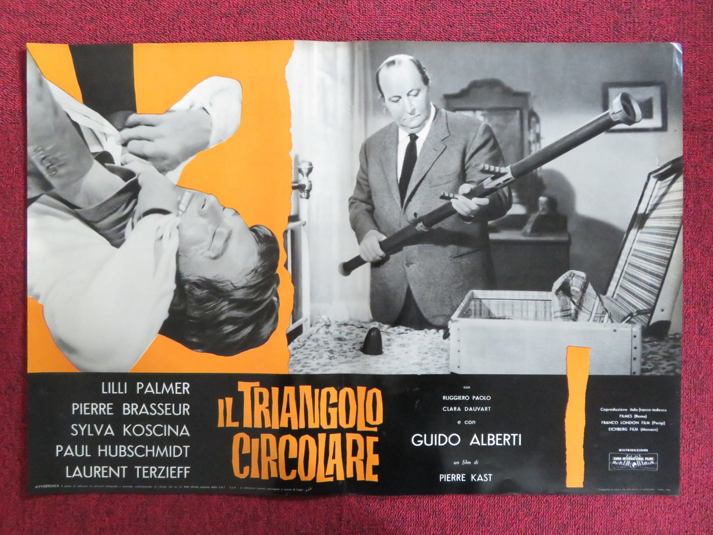 THE CIRCULAR TRIANGLE - H ITALIAN FOTOBUSTA POSTER LILLI PALMER P. BRASSEUR 1964