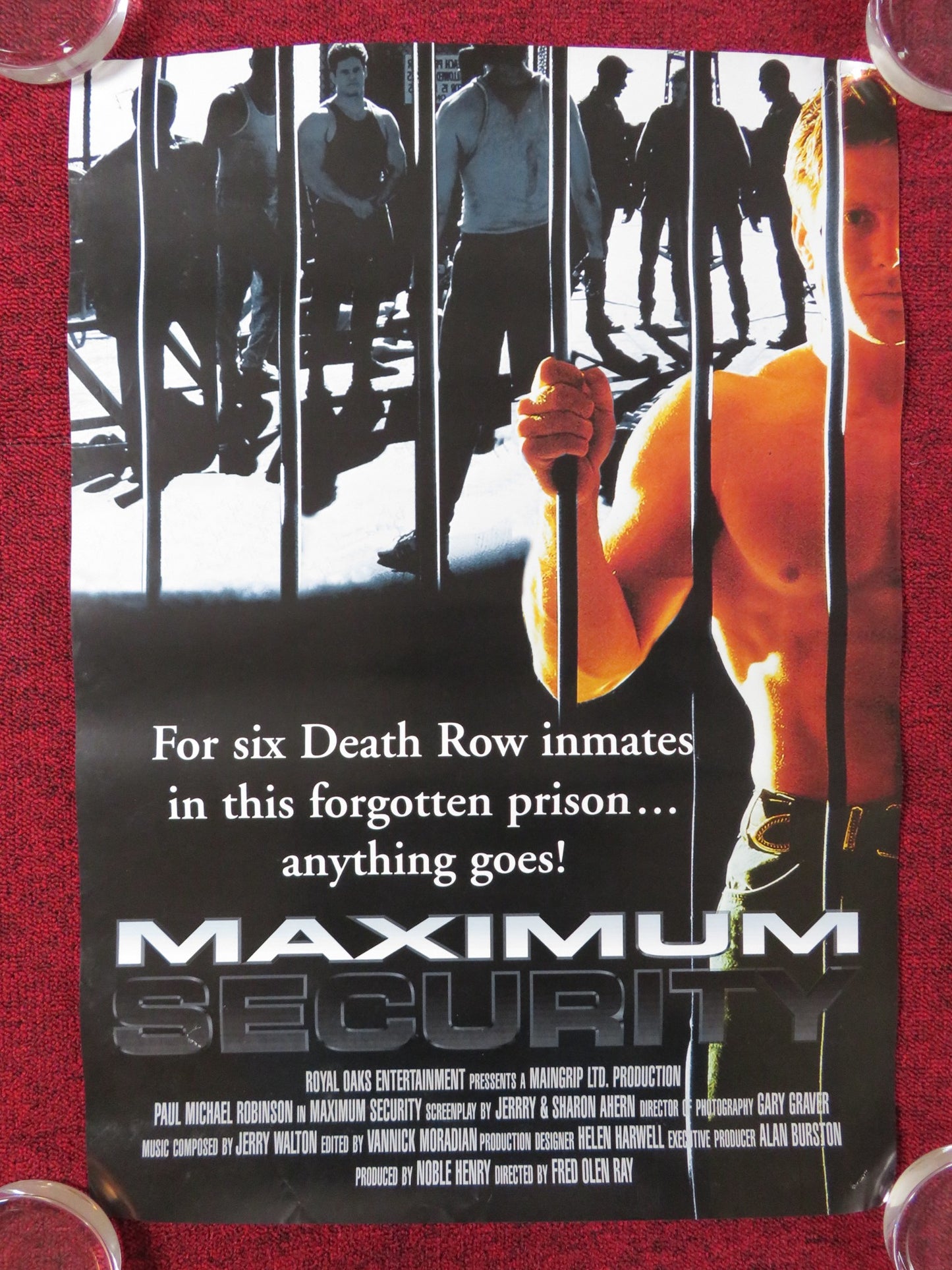 MAXIMUM REVENGE VHS VIDEO POSTER PAUL MICHAEL ROBINSON JOHN LAZAR 1998