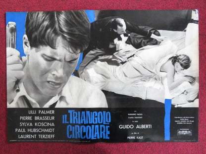 THE CIRCULAR TRIANGLE - I ITALIAN FOTOBUSTA POSTER LILLI PALMER P. BRASSEUR 1964