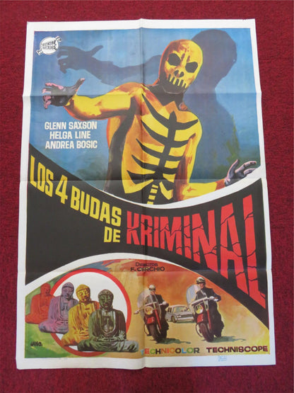 IL MARCHIO DI KRIMINAL FOLDED SPANISH POSTER GLEN SAXSON HELGA LINE 1968