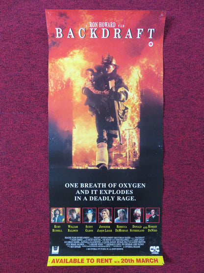 BACKDRAFT VHS VIDEO POSTER KURT RUSSELL WILLIAM BALDWIN 1990