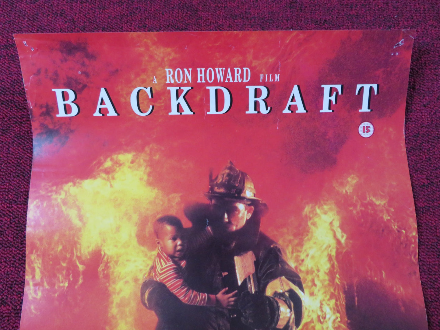 BACKDRAFT VHS VIDEO POSTER KURT RUSSELL WILLIAM BALDWIN 1990