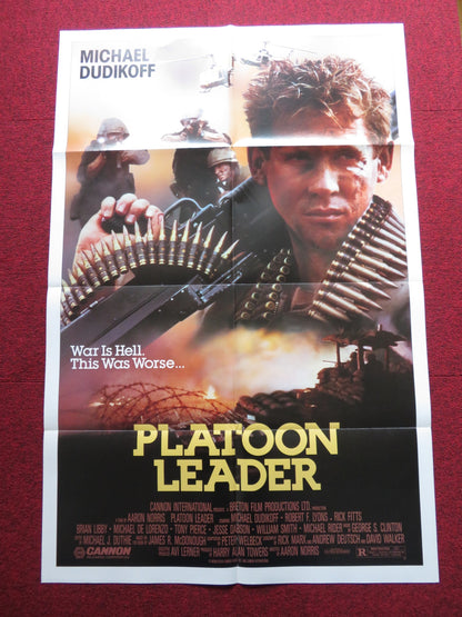 PLATOON LEADER- CANNON FOLDED US ONE SHEET POSTER MICHAEL DUDIKOFF 1988