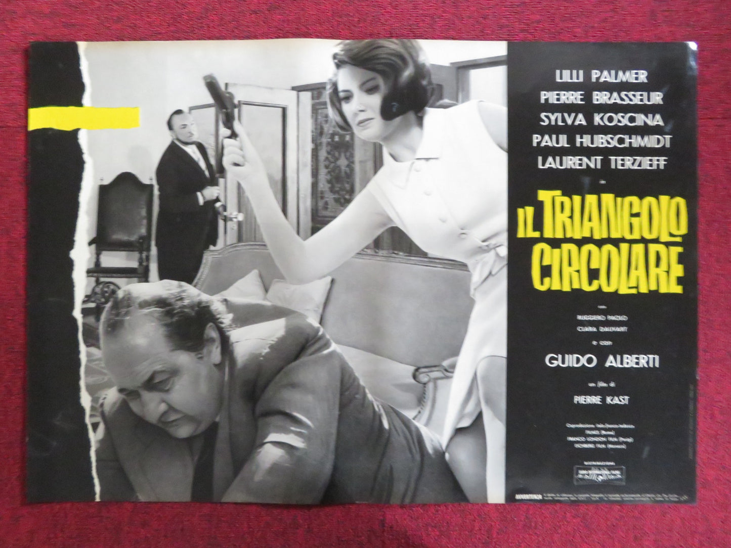 THE CIRCULAR TRIANGLE - J ITALIAN FOTOBUSTA POSTER LILLI PALMER P. BRASSEUR 1964