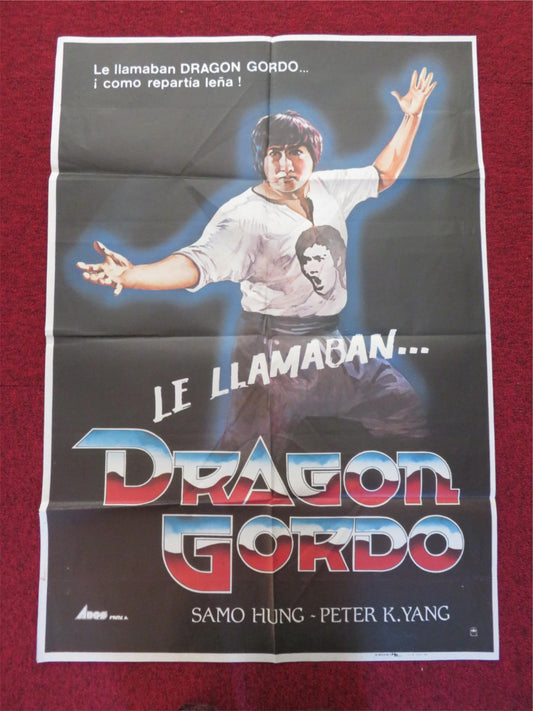 DRAGON GORDO / ENTER THE FAT DRAGON FOLDED SPANISH POSTER SAMMO HUNG 1978