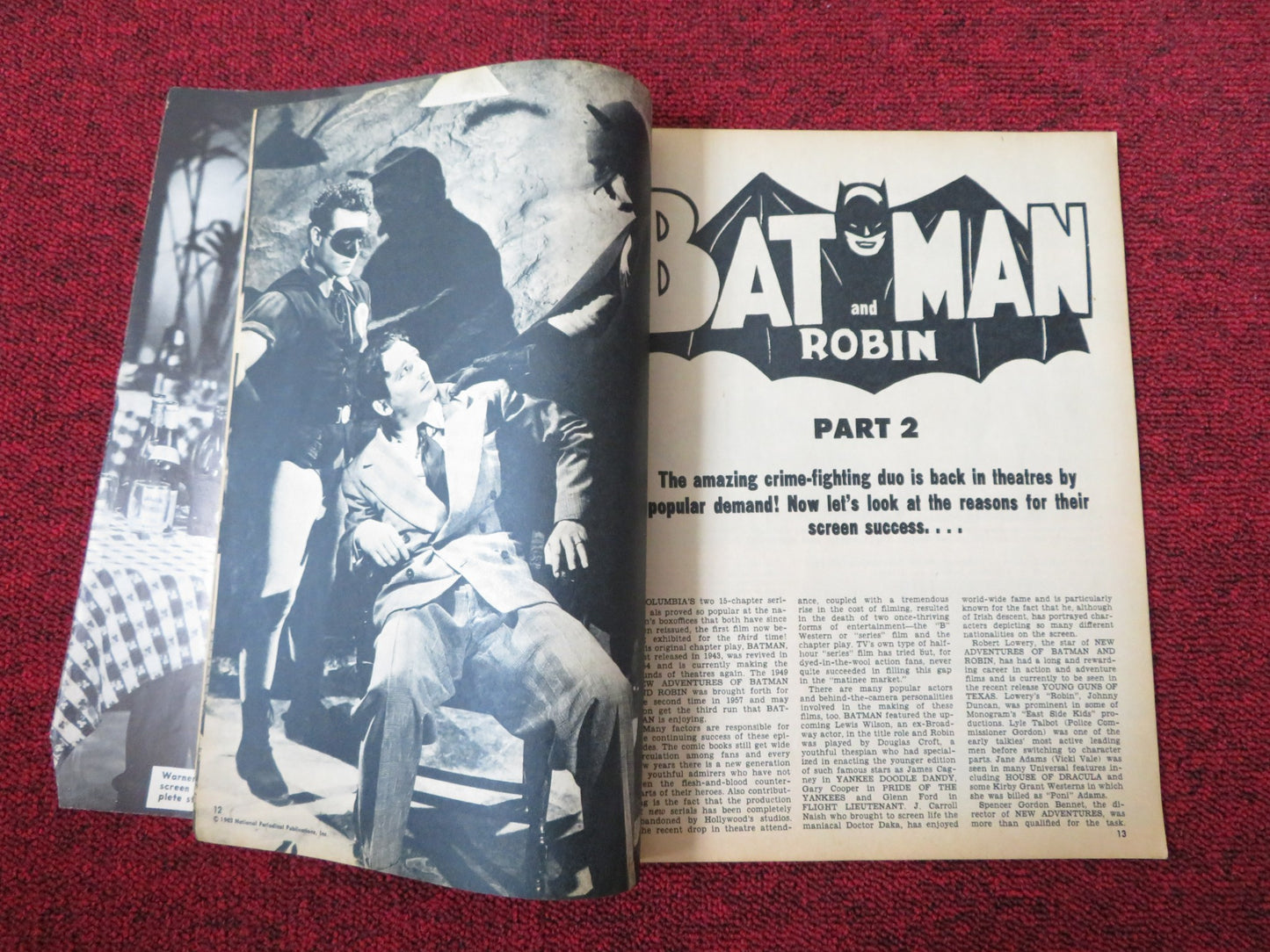 SCREEN THRILLS ILLUSTRATED  JULY 1963 BATMAN MITCHUM