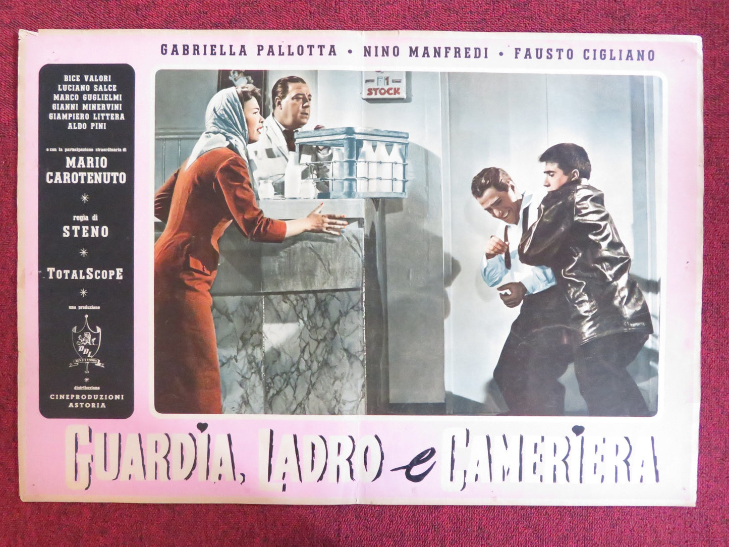 MAID, THIEF AND GUARD - D ITALIAN FOTOBUSTA POSTER GABRIELLA PALLOTTA 1958