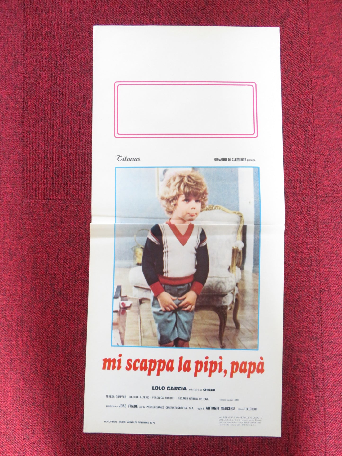 MI SCAPPA LA PIPI PAPA ITALIAN LOCANDINA POSTER LOLO GARCIA TERESA GIMPERA 1979