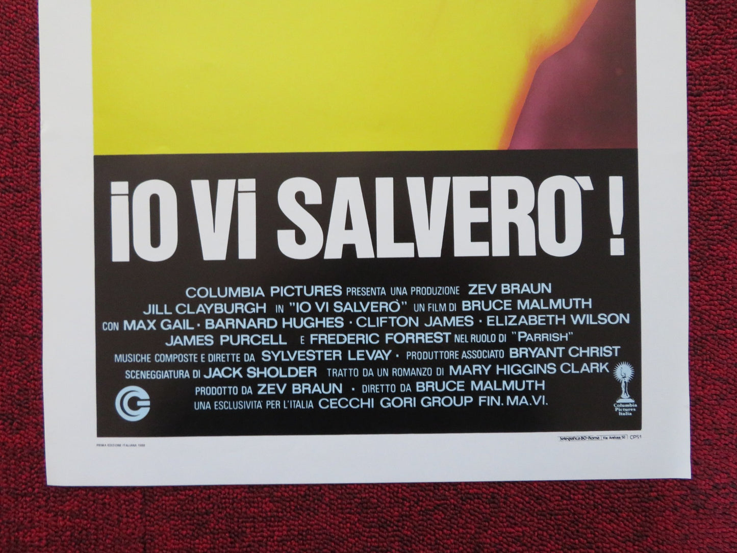 IO VI SALVERO ITALIAN LOCANDINA POSTER JILL CLAYBURGH MAX GAIL 1986