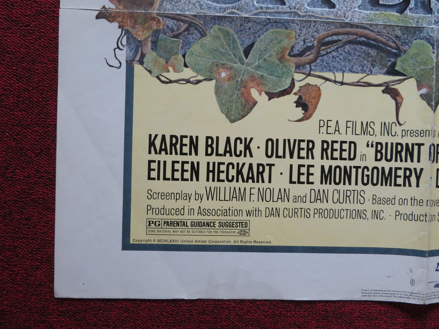 BURNT OFFERINGS STYLE A FOLDED US ONE SHEET POSTER KAREN BLACK OLIVER REED 1976