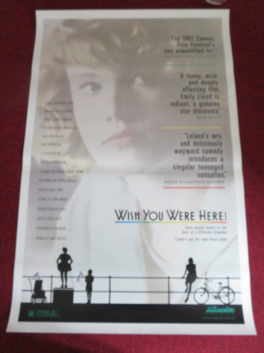 WISH YOU WERE HERE US ONE SHEET ROLLED POSTER DAVID LELAND EMILY LLOYD 1987