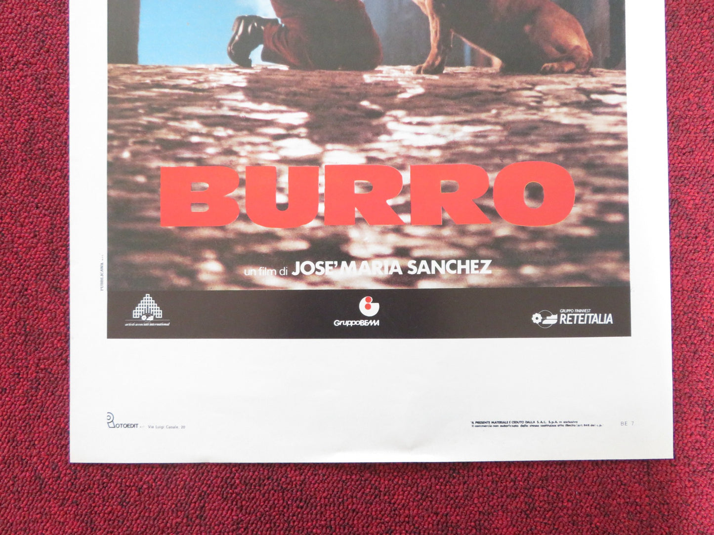 BURRO ITALIAN LOCANDINA POSTER RENATO POZZETTO ELENA SOFIA RICCI 1989