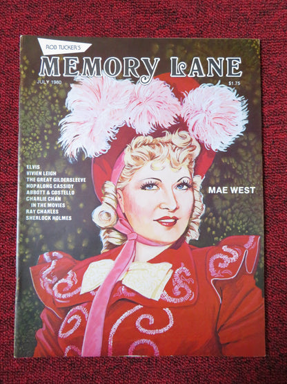 MEMORY LANE JULY 1980 MAGAZINE MAE WEST SIGNED BY HUNTZ HALL