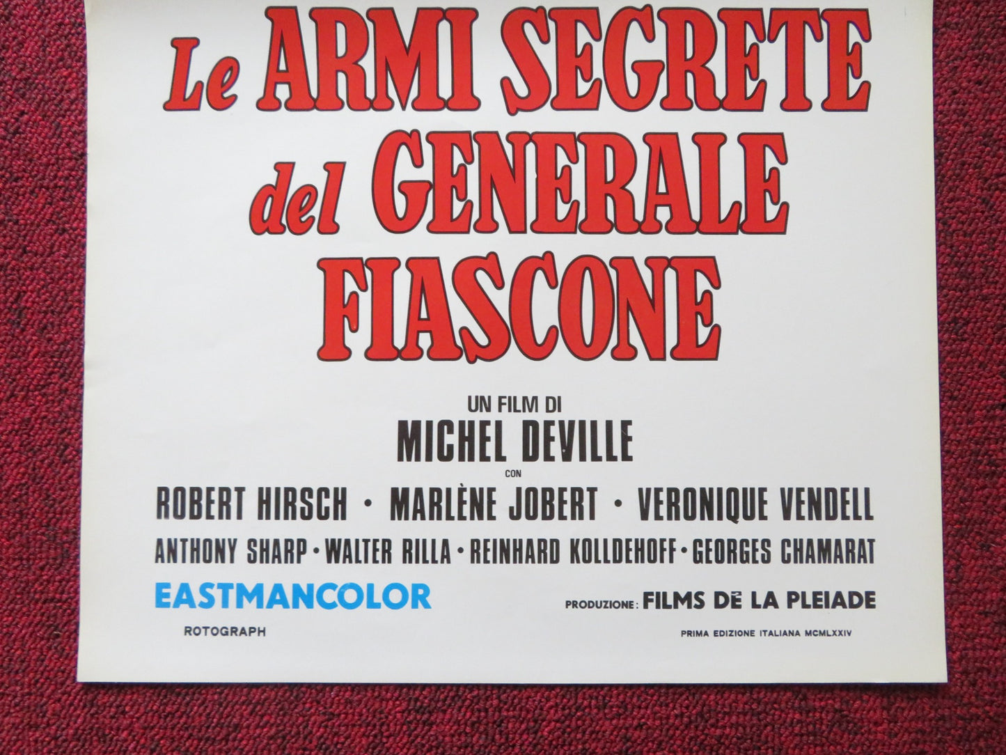 LE ARMI SEGRETE DEL GENERALE FIASCONE ITALIAN LOCANDINA POSTER R. HIRSCH 1966