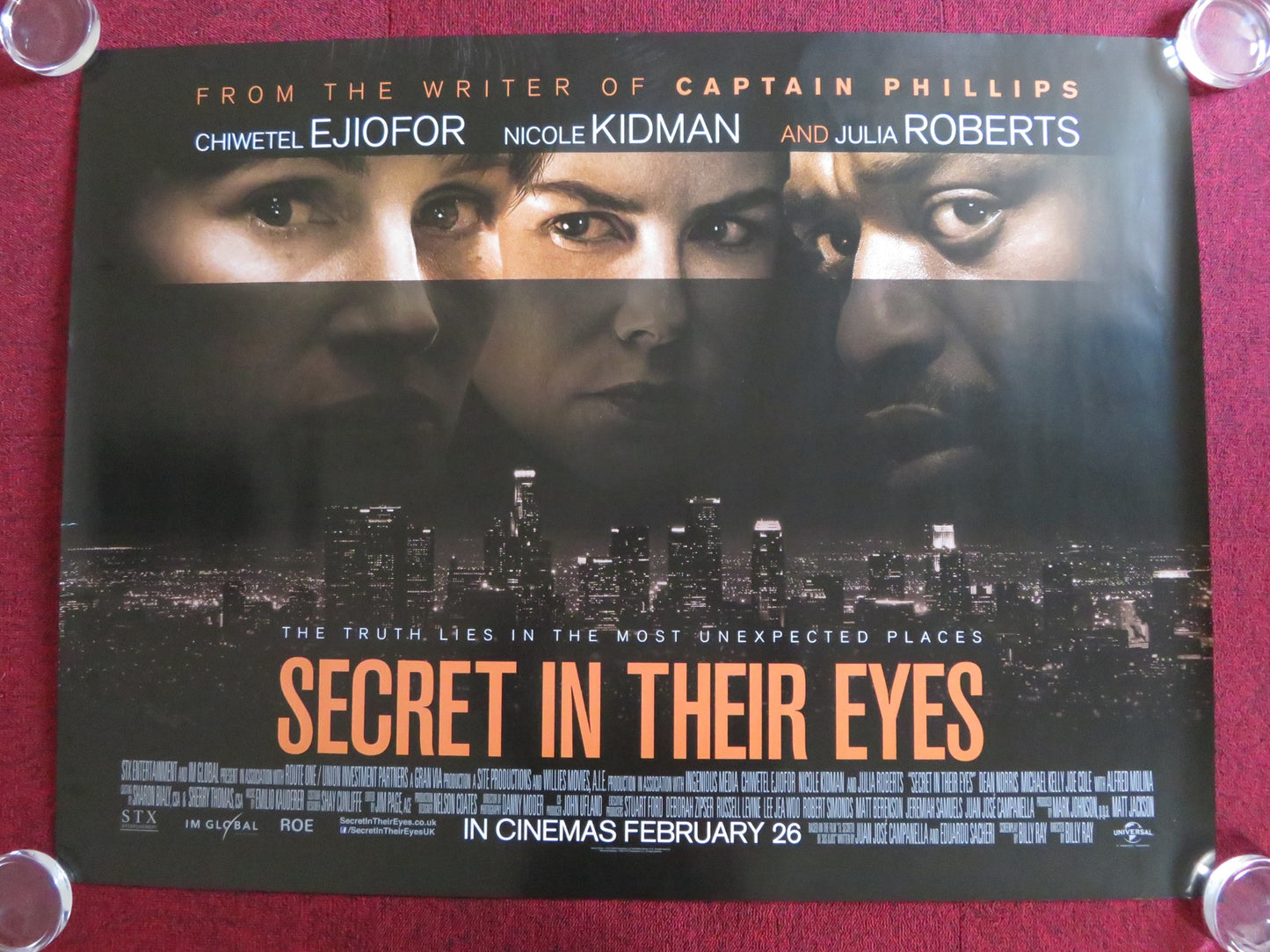 SECRET IN THEIR EYES UK QUAD (30"x 40") ROLLED POSTER CHIWETEL EJIOFOR 2015