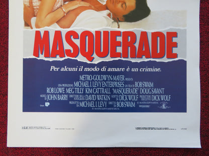 MASQUERADE ITALIAN LOCANDINA (27.5"x13") POSTER ROB LOWE MEG TILLY 1989