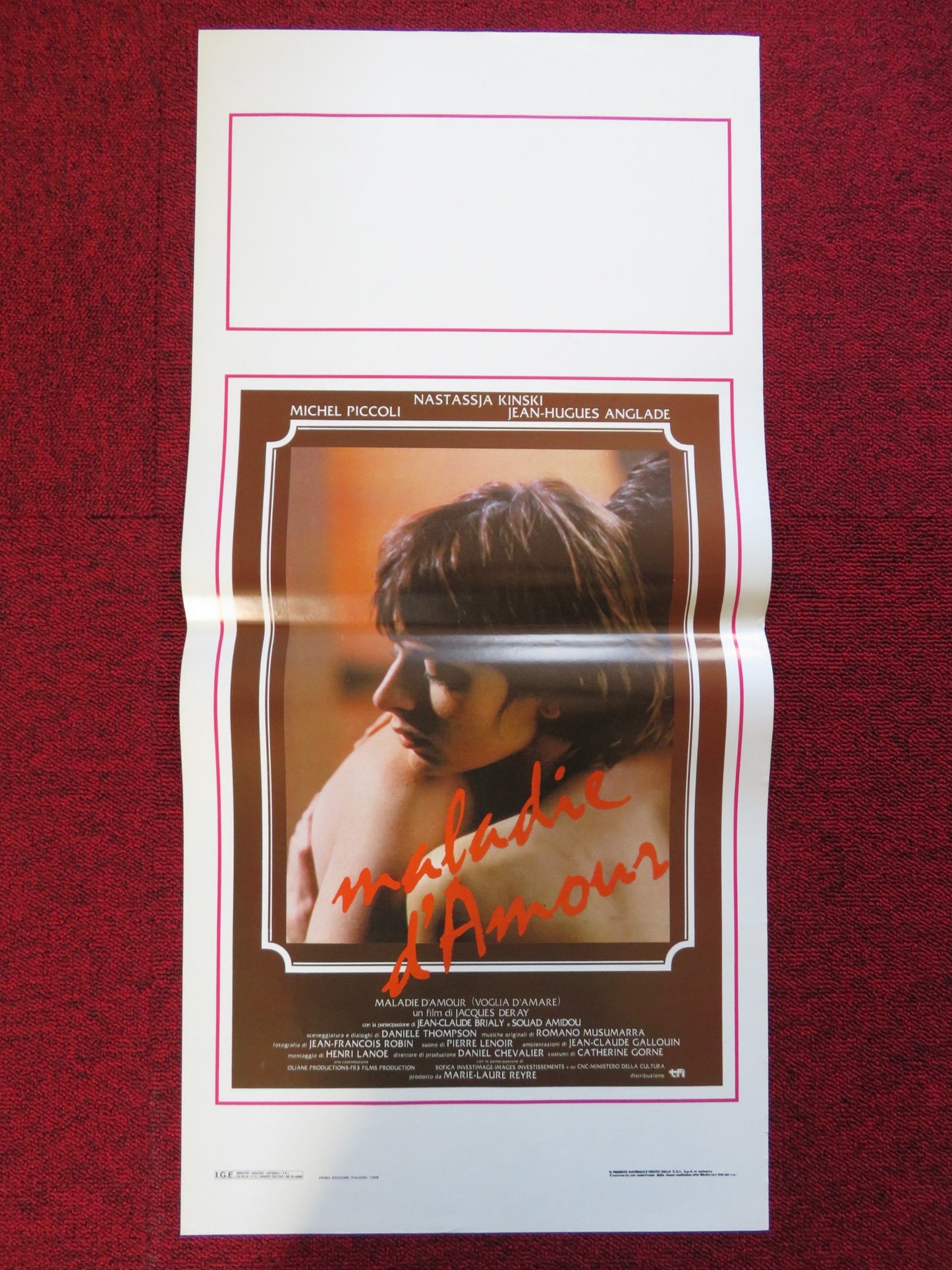 MALADY OF LOVE ITALIAN LOCANDINA (27.5"x13") POSTER NASTASSJA KINSKI 1988