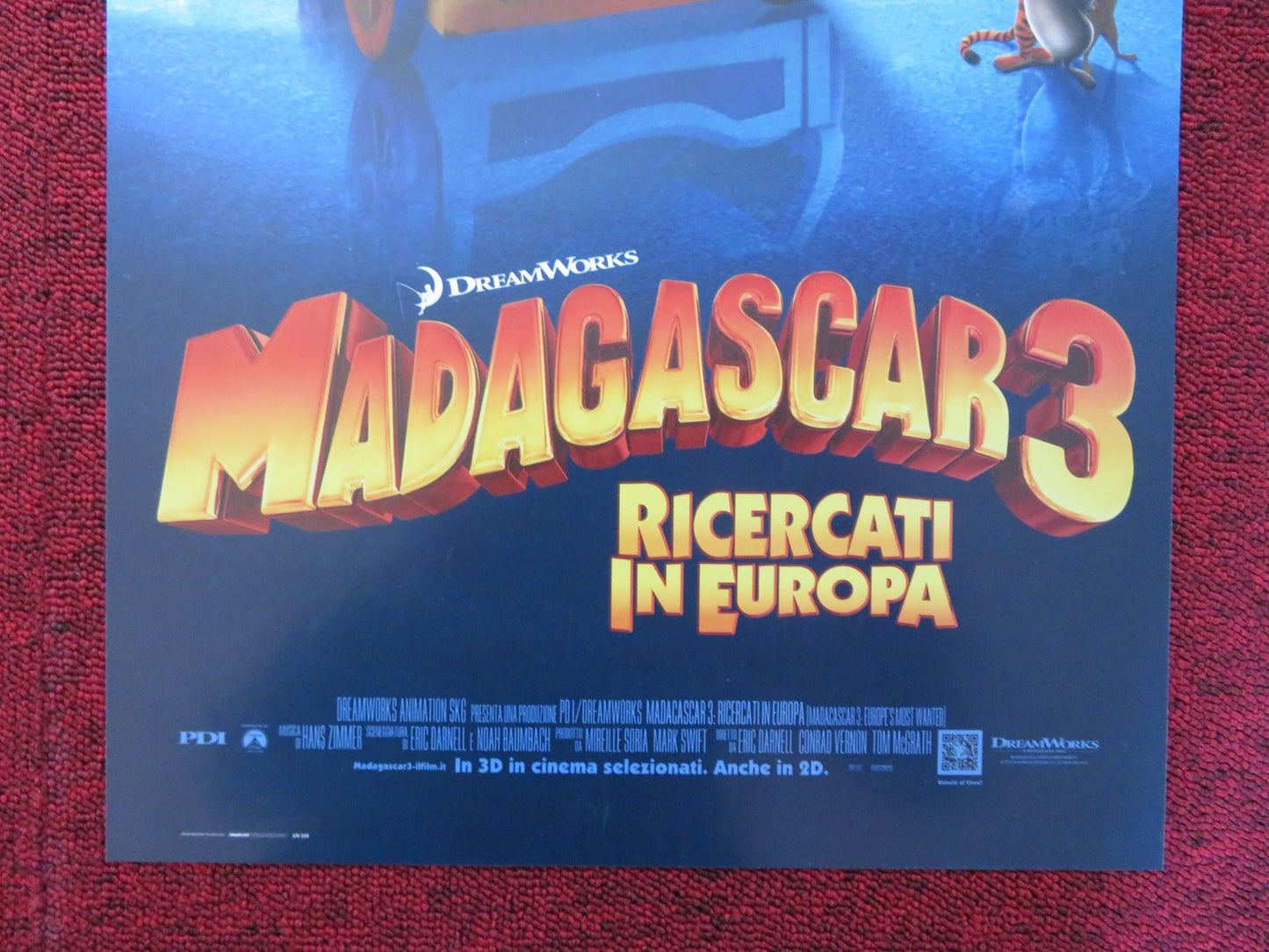 MADAGASCAR 3: EUROPES MOST WANTED ITALIAN LOCANDINA POSTER BEN STILLER 2012