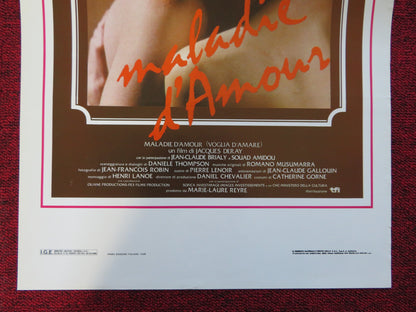 MALADY OF LOVE ITALIAN LOCANDINA (27.5"x13") POSTER NASTASSJA KINSKI 1988