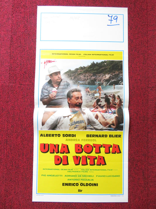 UNA BOTTA DI VITA ITALIAN LOCANDINA POSTER ALBERTO SORDI BERNARD BLIER 1988