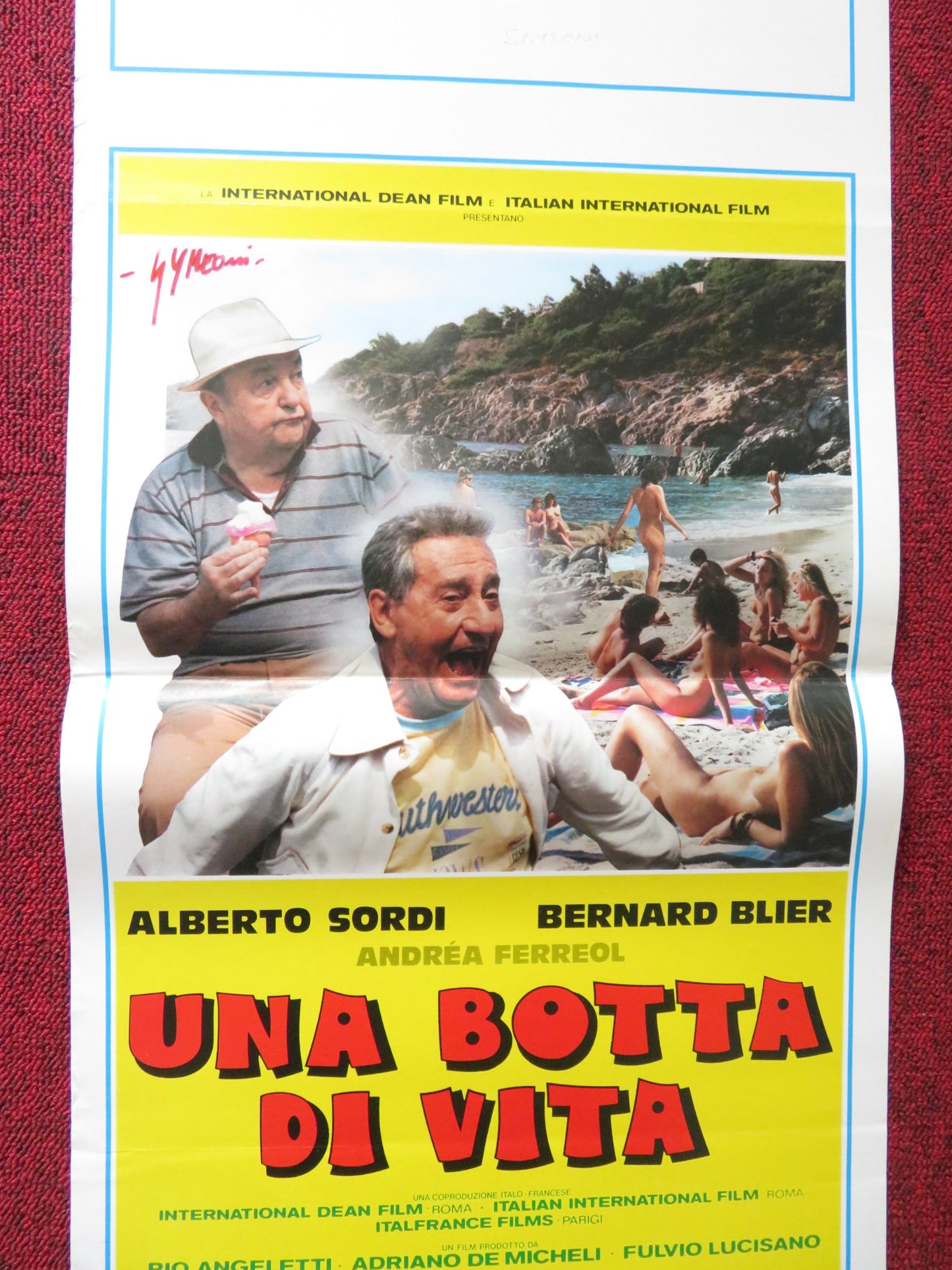 UNA BOTTA DI VITA ITALIAN LOCANDINA POSTER ALBERTO SORDI BERNARD BLIER 1988