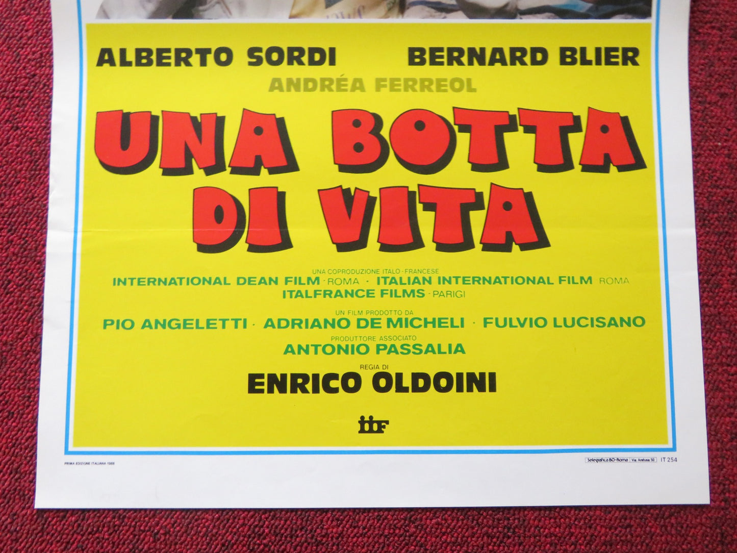 UNA BOTTA DI VITA ITALIAN LOCANDINA POSTER ALBERTO SORDI BERNARD BLIER 1988