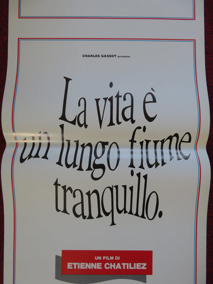 LIFE IS A LONG QUIET RIVER ITALIAN LOCANDINA (27.5"x13") POSTER B. MAGIMEL 1988